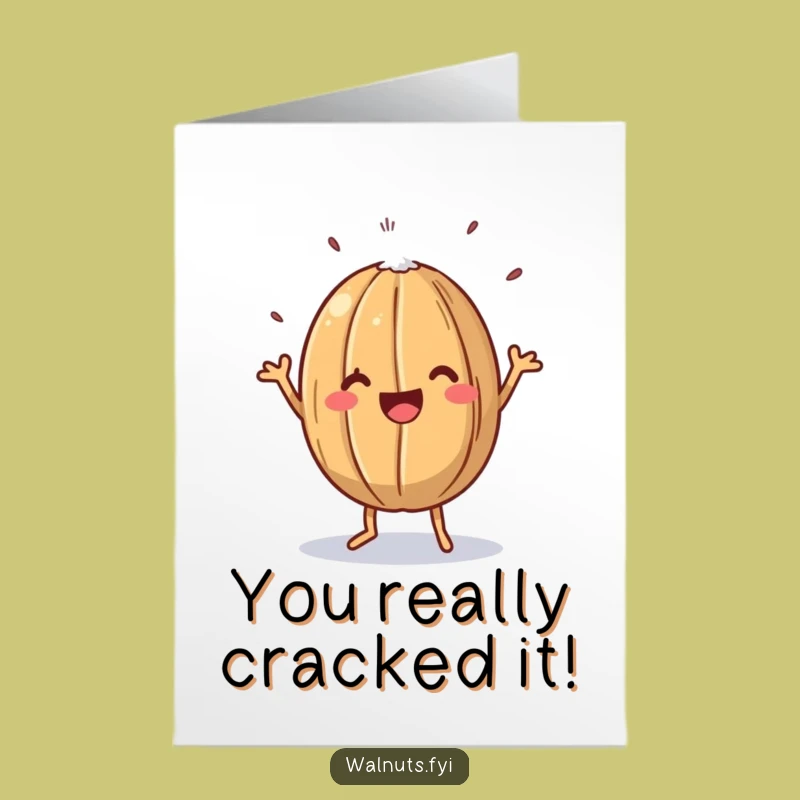 Free Printable Congrats Card: Silly Walnut Jigging Celebration, Downloadable Gift