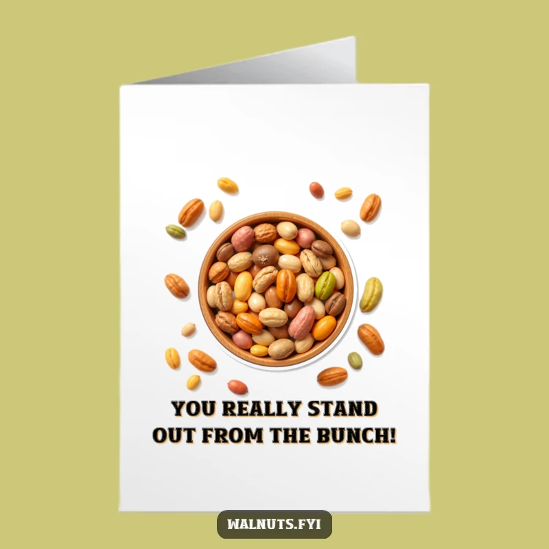 Free Printable Congrats Card: Vibrant Nut Bowl, Downloadable Card for Success Gift
