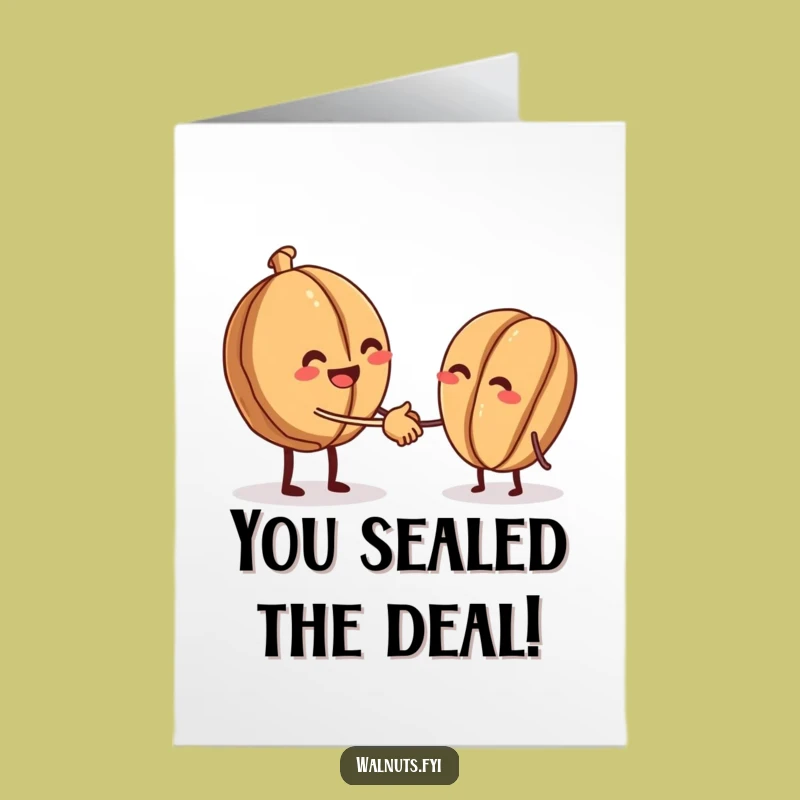 Free Printable Congrats Card: Walnut Friendship Handshake, Downloadable Gift