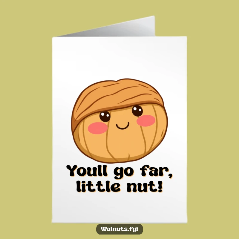 Free Printable Congrats Card: Cute Kawaii Walnut, Rosy Cheeks, Adorable Downloadable Gift!