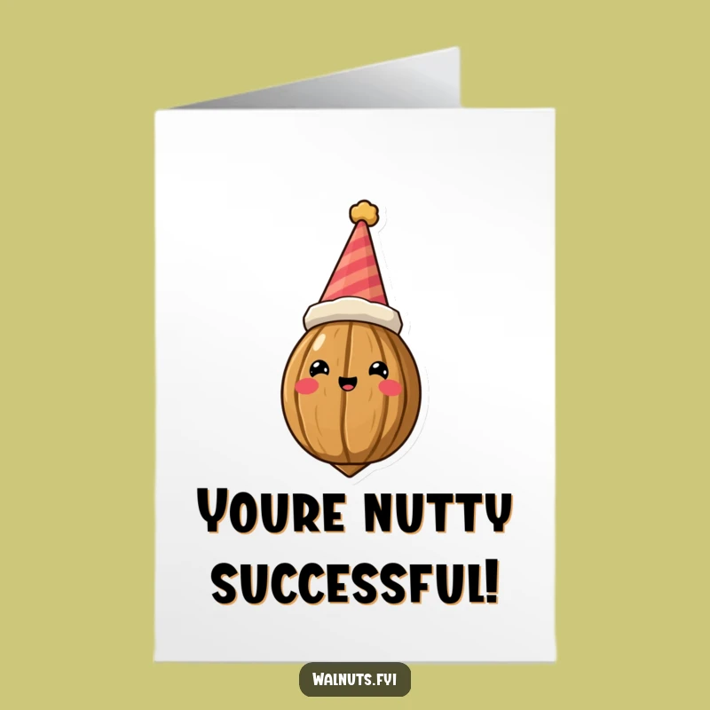 Free Printable Congrats Card: Funny Crowned Walnut, Silly Hat, Celebrate Big Downloadable Gift!