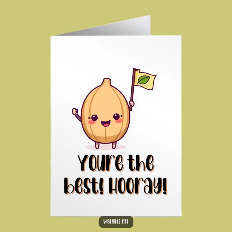 Free Printable Congrats Card: Funny Walnut's Victory Wave! A Downloadable Gift.