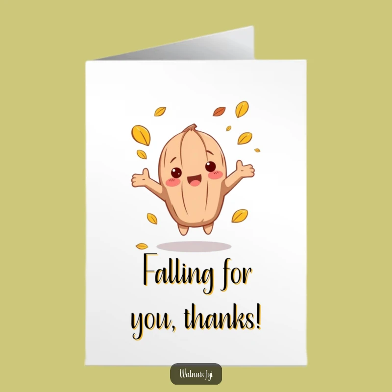 Free Printable Thank You Card: Walnut Gratefully Catches Leaves!