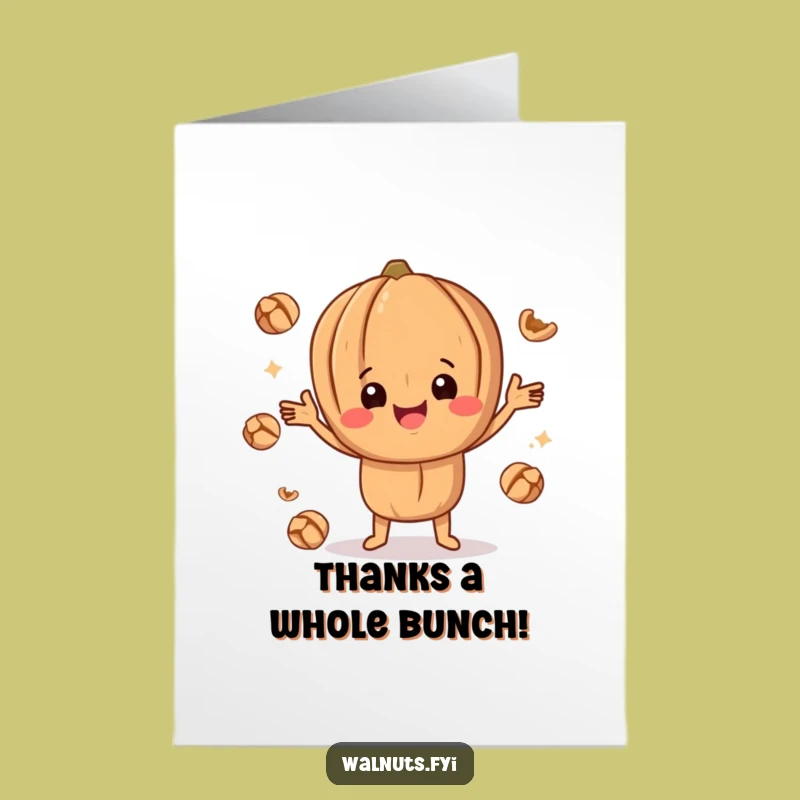 Free Printable Funny Walnut Juggler Thank You Card - Nutty Downloadable Gift