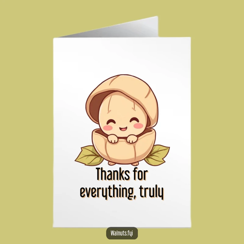 Free Printable Peeking Walnut Thank You Card - Cute Downloadable Gift
