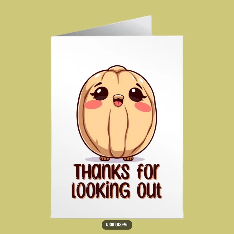 Free Printable Thank You Card: Curious Walnut Appreciation Funny Downloadable Greeting Gift