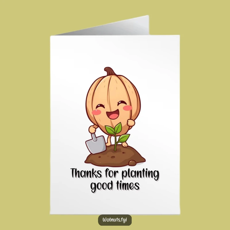 Free Printable Thank You Card: Funny Walnut Gardener, Hilarious DIY Downloadable Gift