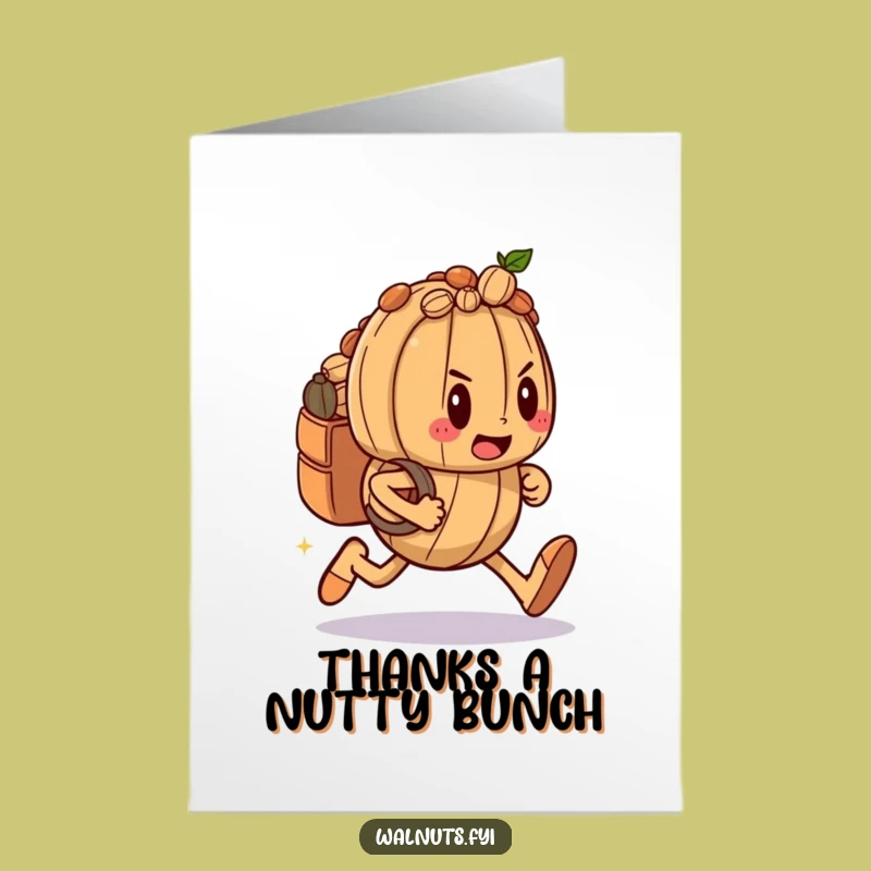 Free Printable Thank You Card: Funny Walnut Runner! Downloadable Grateful Humorous Gift