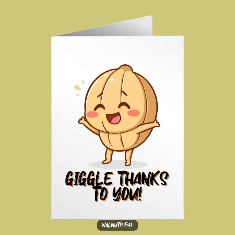 Free Printable Thank You Card: Giggling Dancer Walnut - Easy Downloadable Gift
