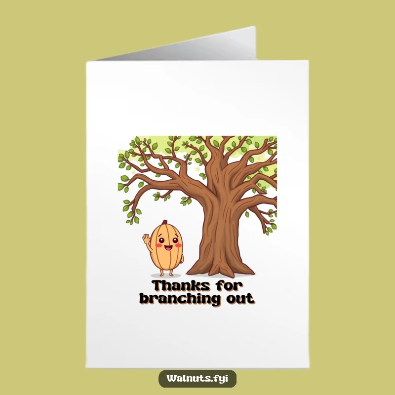 Free Printable Thank You Card: Walnut Salutes Oak, Humorous Downloadable Gratitude