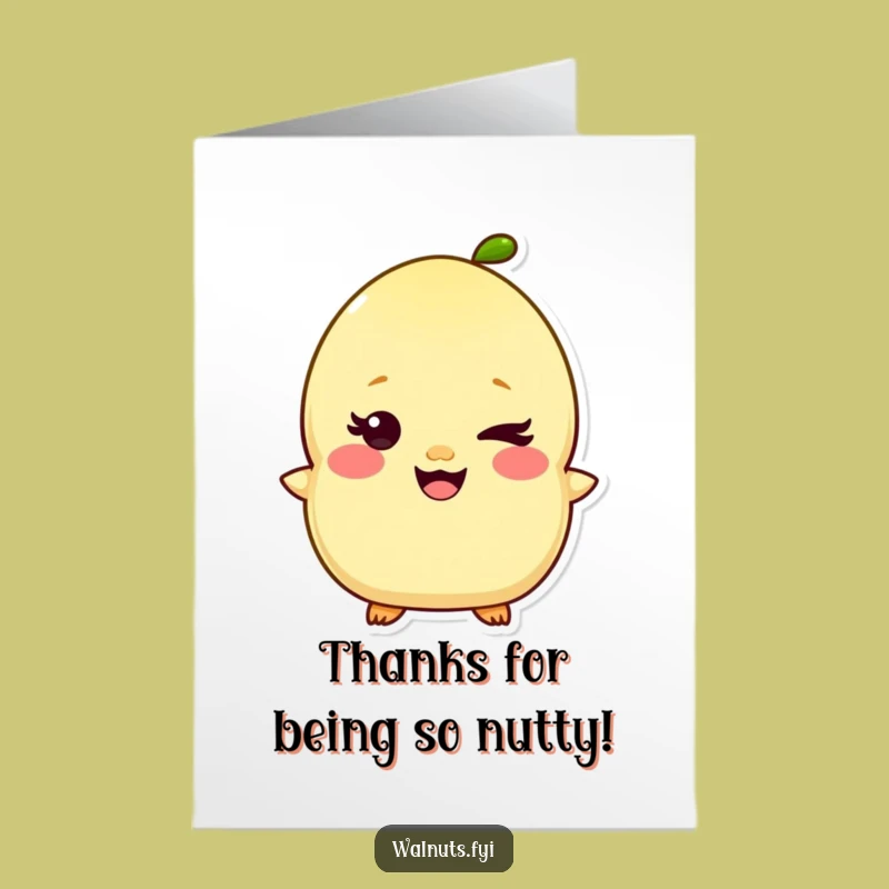 Giggling Pistachio Thank You Card: Free Printable Grateful Downloadable Gift