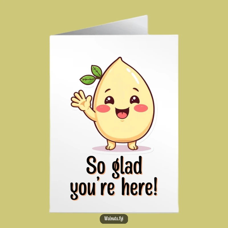 Free Printable Kawaii Cashew Thank You Card: Funny Wave Downloadable Gift!