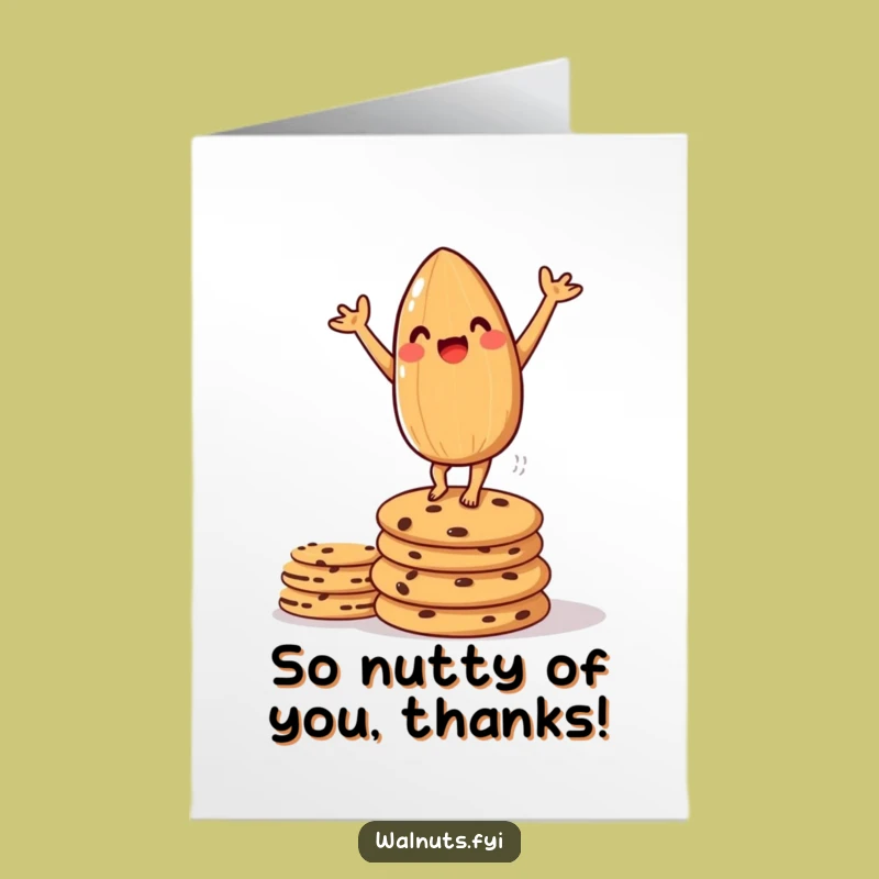 Free Printable Thank You Card: Amused Almond Acrobat, Perfect Downloadable Gift!