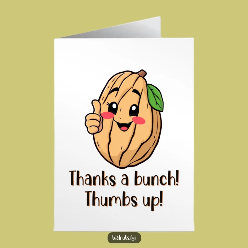 Free Printable Thank You Card: Appreciative Walnut Thumbs Up, Downloadable Card Gift