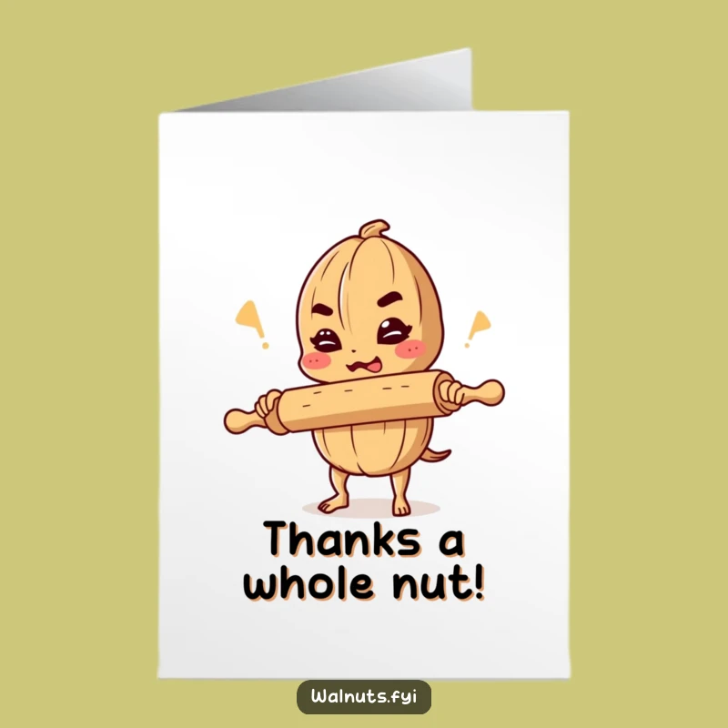 Printable Thank You Card: Amusing Walnut Joke, Free Downloadable for Grateful Laughter