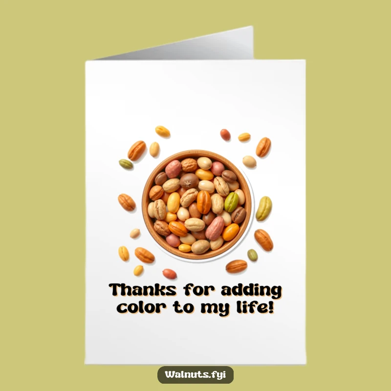 Free Printable Thank You Card: Colorful Nut Assortment, Downloadable Card Gift