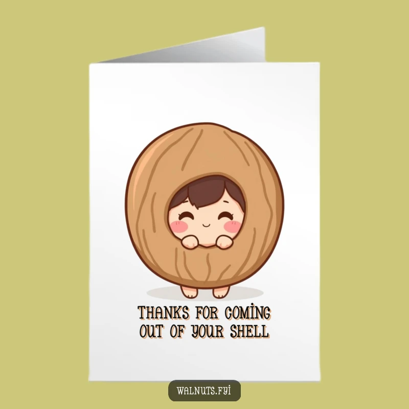 Free Printable Thank You Card: Shy Walnut - Funny Downloadable Note