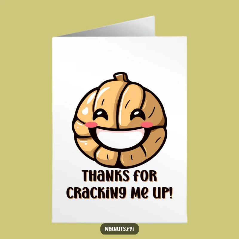 Free Printable Thank You Card: Grateful Walnut Smile, Downloadable Card Gift