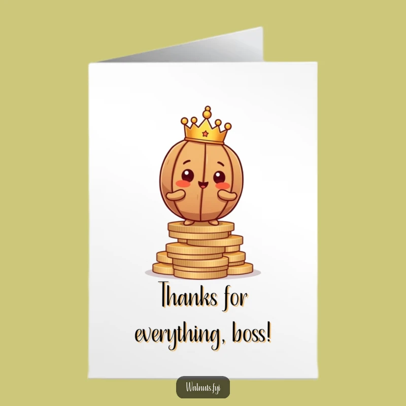 Free Printable Walnut Thank You Card: Proud King, DIY Downloadable