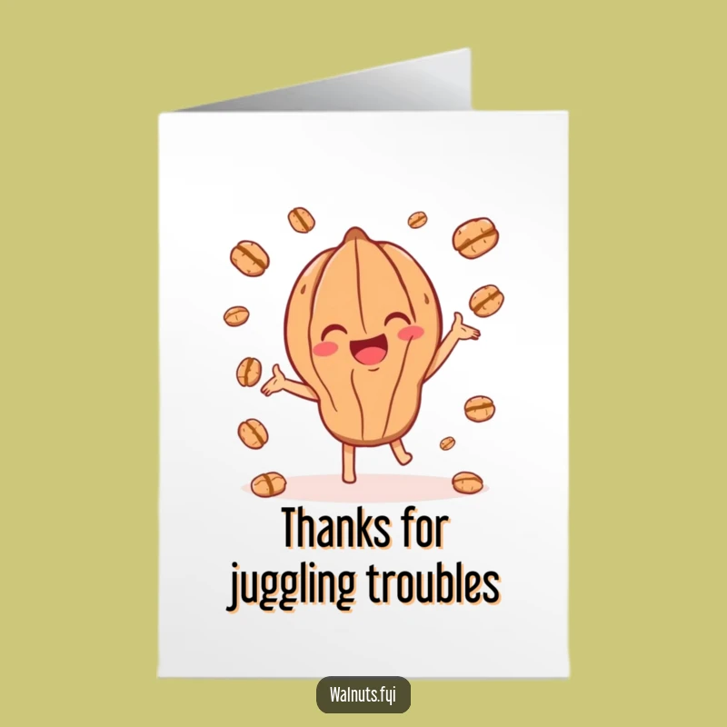 Free Printable Juggling Walnut Thank You Card - Fun Downloadable Gift