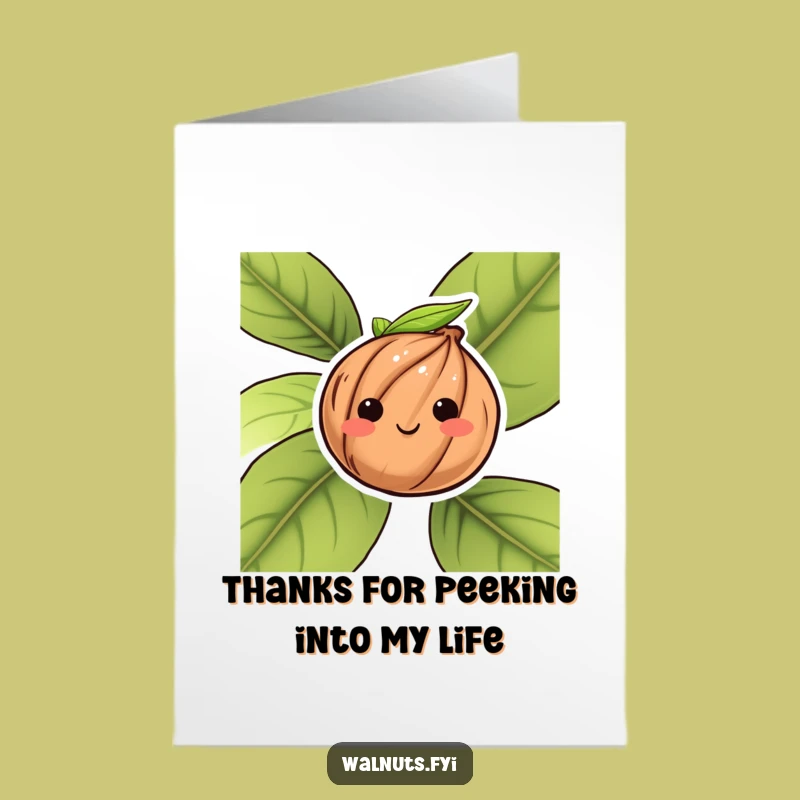 Free Printable Thank You Card: Shy Walnut Thanks, A Funny Downloadable Gift for Humble Gratitude