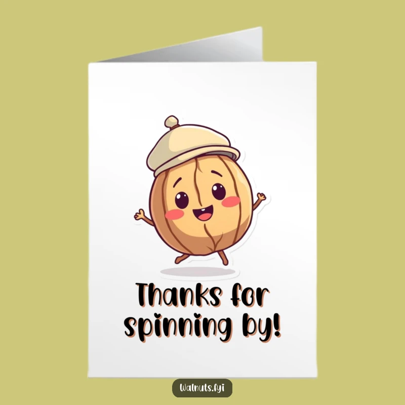 Free Printable Walnut Thank You Card - Spinning Thanks, Print at Home!