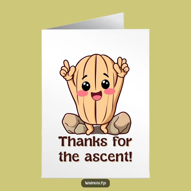 Free Printable Walnut Climb Thank You Card - Funny Downloadable Appreciation for Support