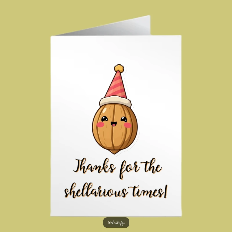 Free Printable Thank You Card: Funny Crowned Walnut, Adorable Hat, Express Gratitude Downloadable!