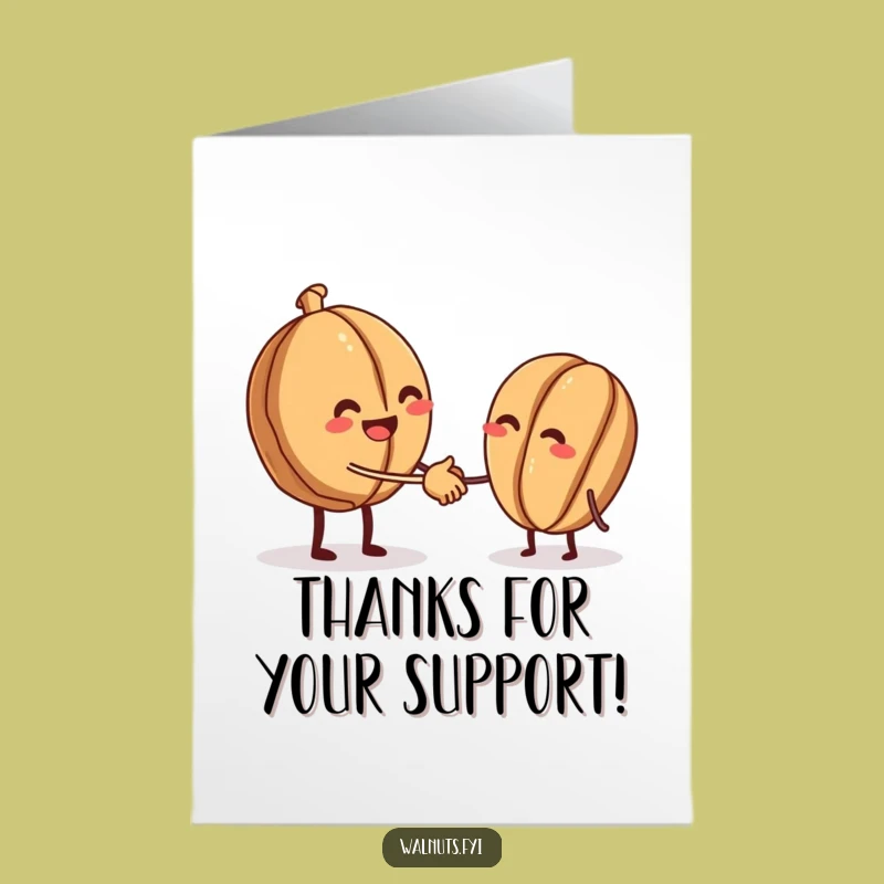 Free Printable Thank You Card: Walnut Buddy Handshake, Downloadable Gift