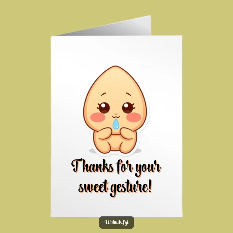 Free Printable Almond Thank You Card: Shy Gratitude, Downloadable