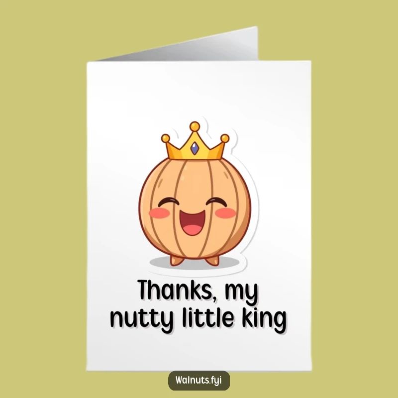 Free Printable Thank You Card: Crowned Walnut Laughing Funny Downloadable Gift