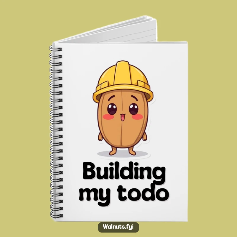 Funny Surprised Walnut Construction Notebook - Jot Down Your Plans