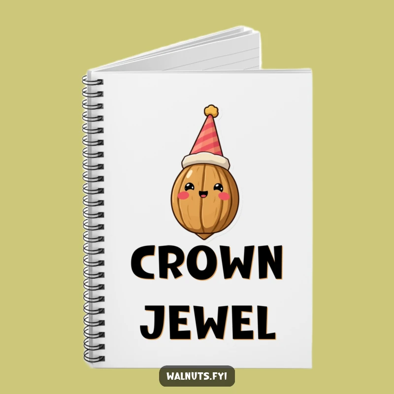 Funny Crowned Walnut Notebook - Jot Down Ideas with Royal Flair!
