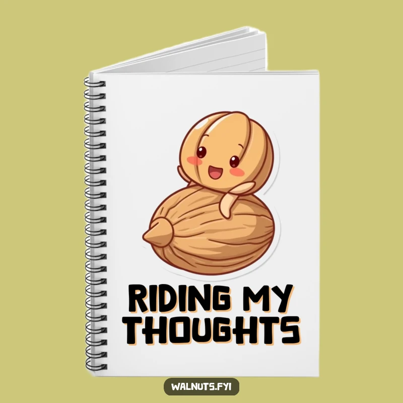 Funny Delighted Walnut Riding Nut Notebook - Jot Down Happy Thoughts