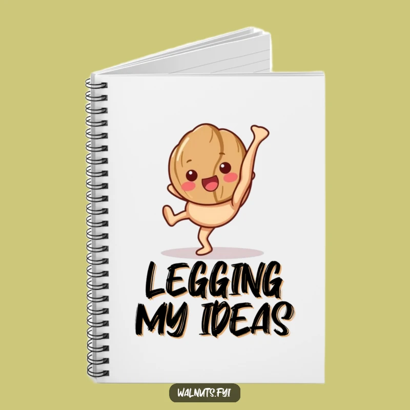 Funny Happy Walnut Cartwheel Notebook - Jot Down Your Energetic Ideas