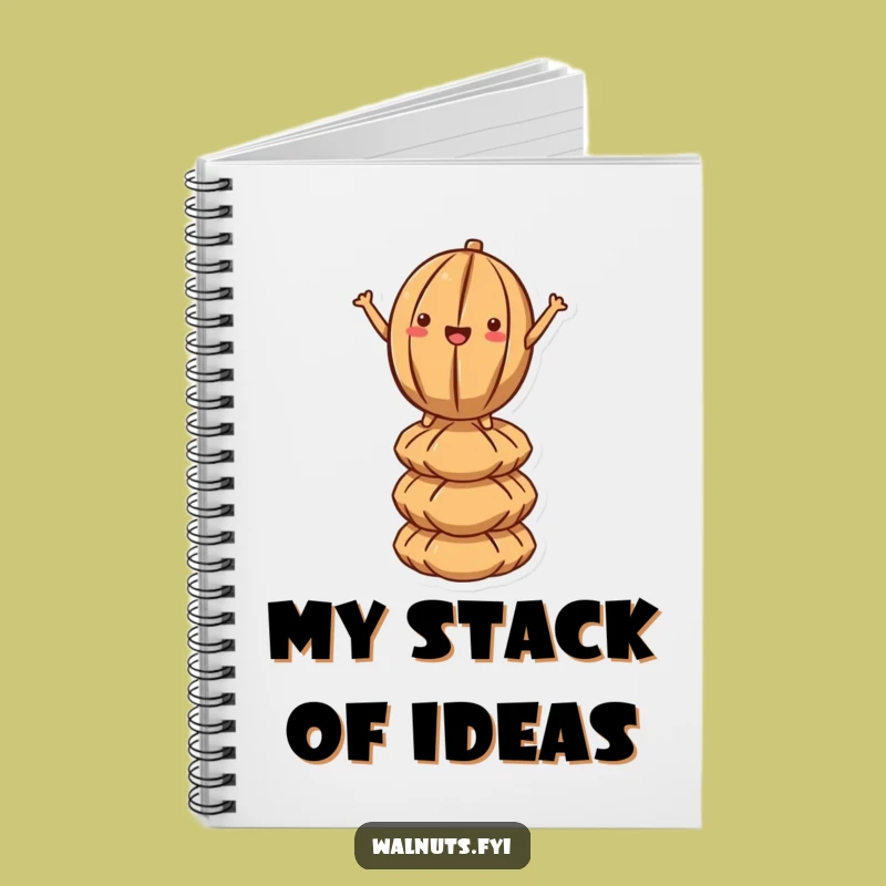 Funny Kawaii Walnut Balance Notebook - Jot Down Your Tallest Ideas