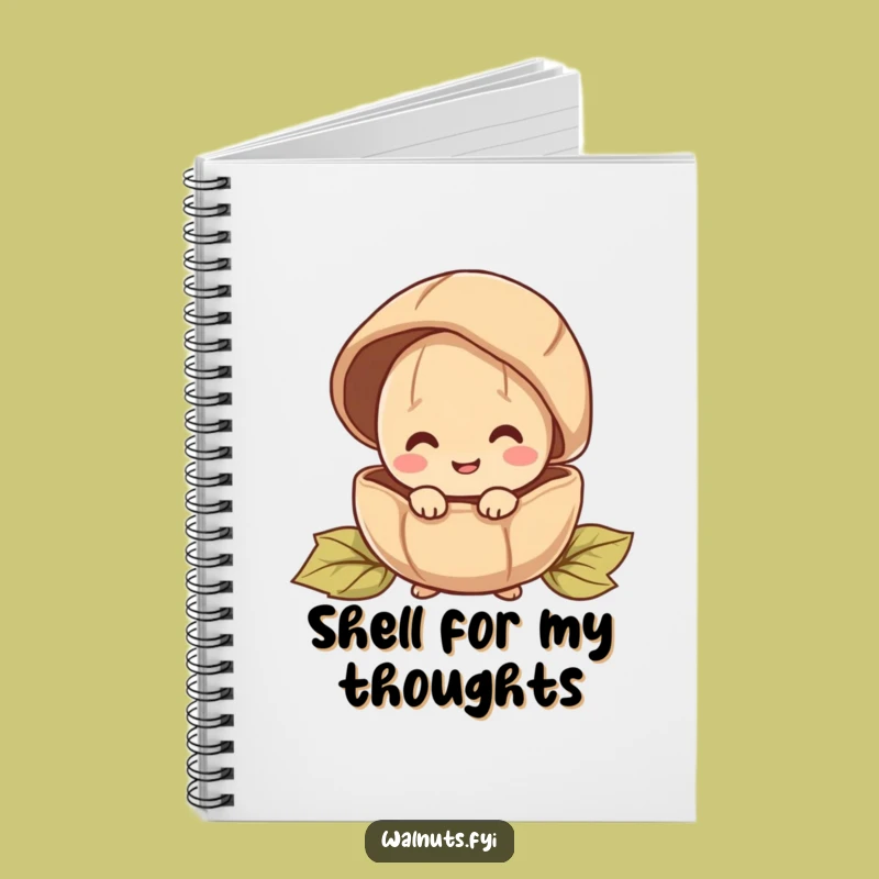 Funny Peeking Walnut Notebook: Happy Character Hiding, Journaling Funny Gift