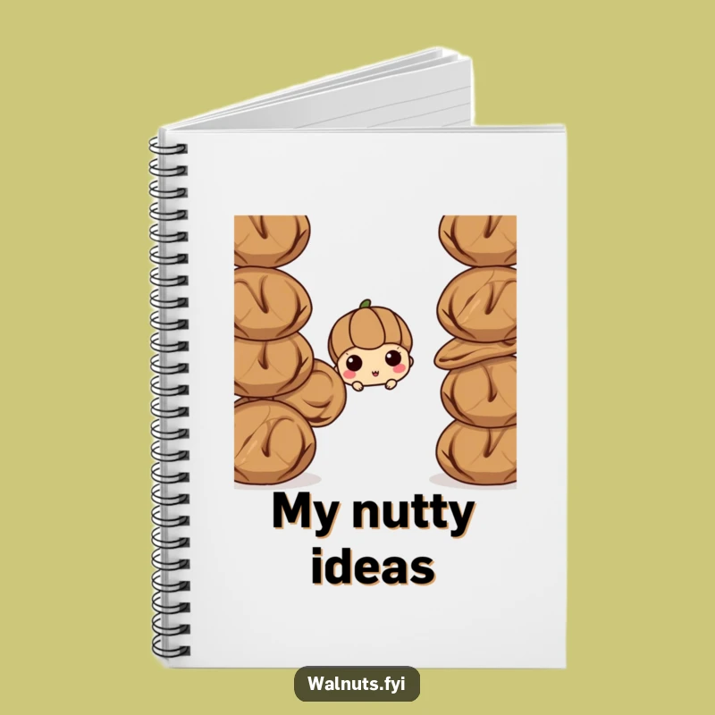 Funny Walnut Notebook - Curious Ideas Journal - For Your Nutty Thoughts & Funny Gift