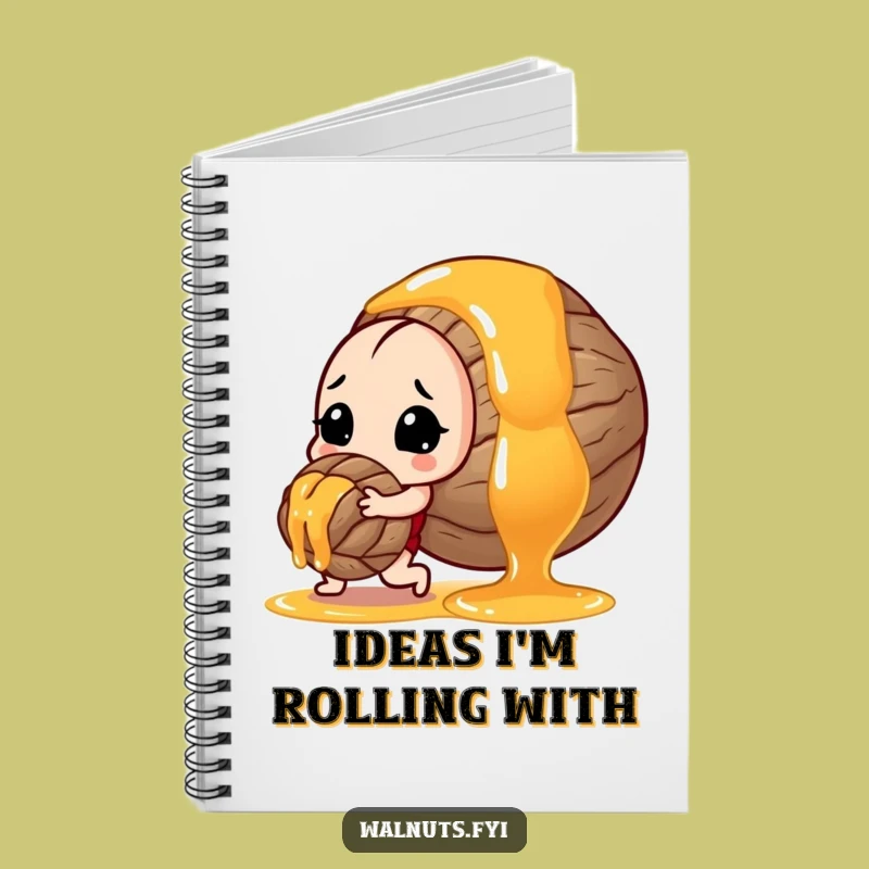 Funny Determined Walnut Pushing Honey Notebook - Jot Down Funny Ideas