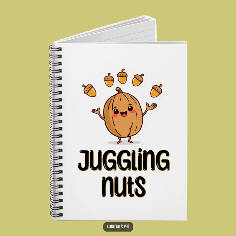 Juggling Walnut Notebook - Jot Down Your Talents with Flair!