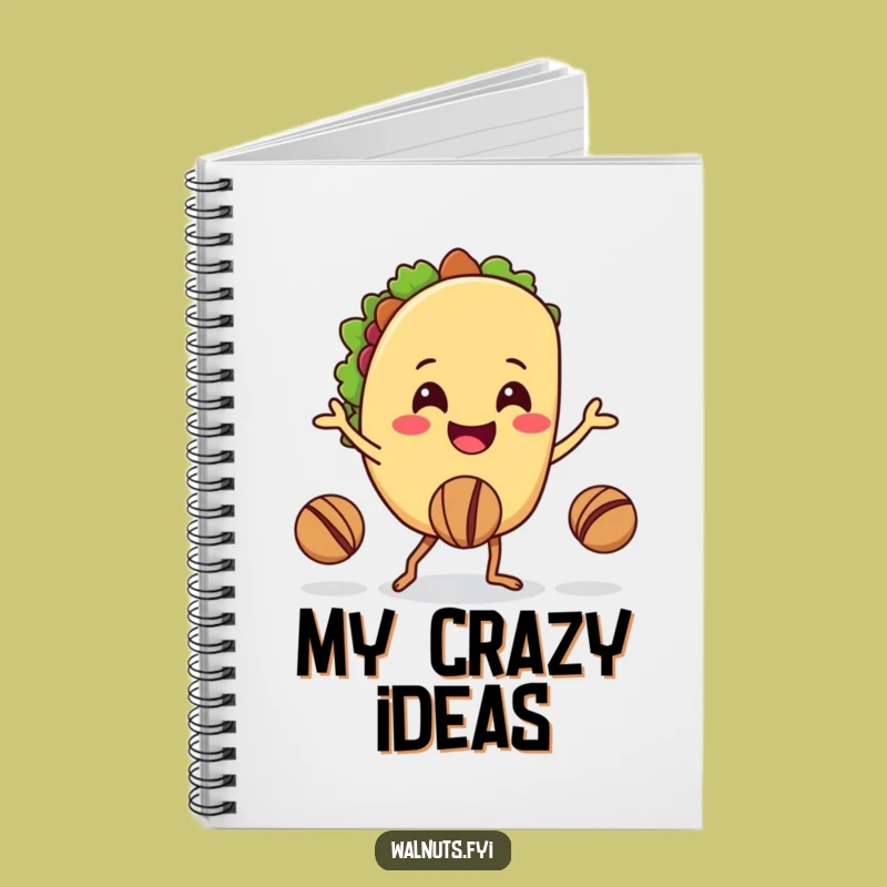 Funny Taco Juggling Walnuts Notebook: Capture Ideas with Culinary Creativity