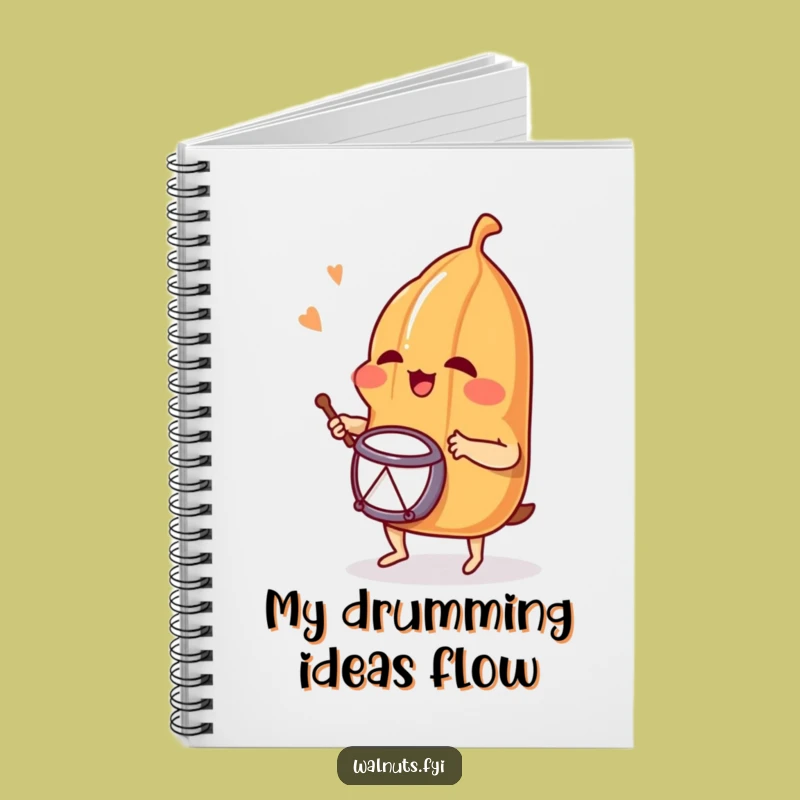 Funny Giggling Pecan Drummer Notebook - Jot Down Notes with Musical Giggles