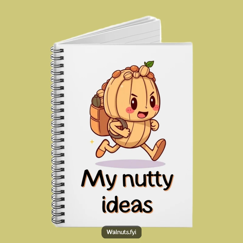 Funny Walnut Runner Notebook: Jot Down Ideas with Humorous Determined Sprint Cover Gift