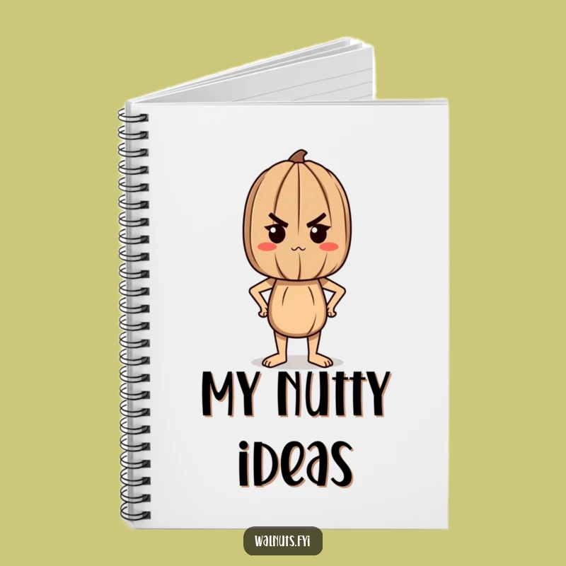 Funny Determined Walnut Notebook, Jot Down Goals with Pride