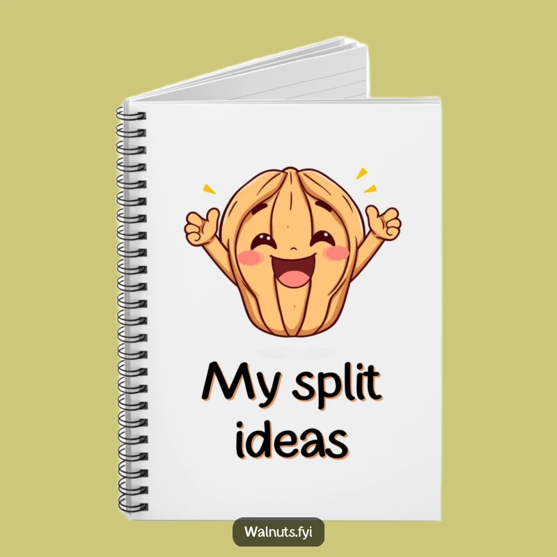 Funny Kawaii Walnut Split Notebook - Jot Down Your Victorious Ideas
