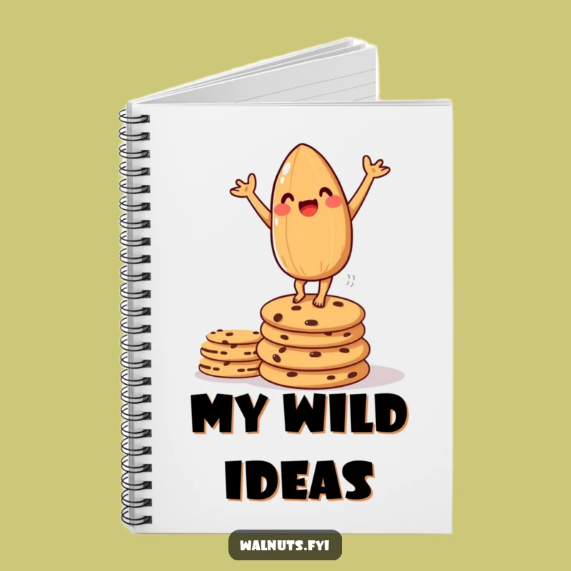 Funny Almond Handstand Cookie Notebook - Journal for Goal Setters Gift