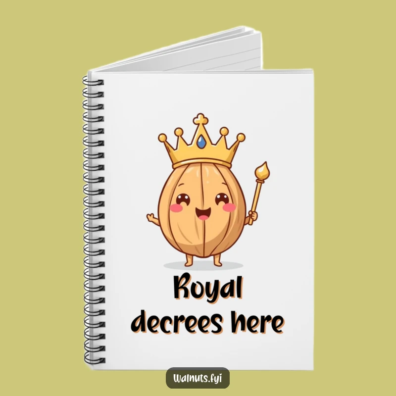 Funny Walnut King Notebook - Royal Nut Holding Scepter, Perfect Funny Gift Notes!