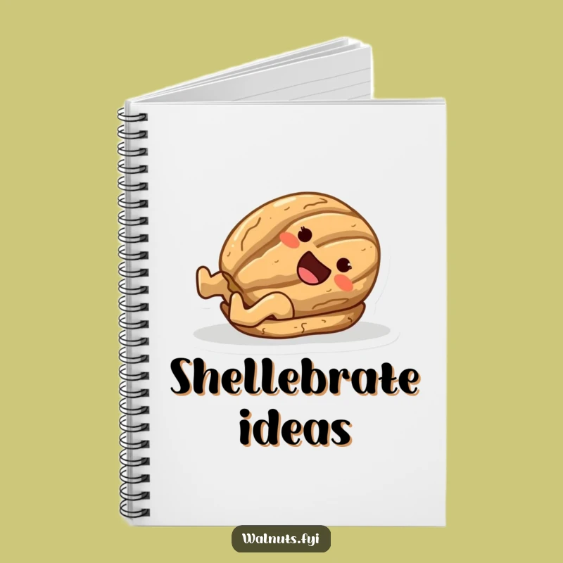 Funny Joyful Walnut Sliding Shell Notebook - Great Gift for Jotting Fun