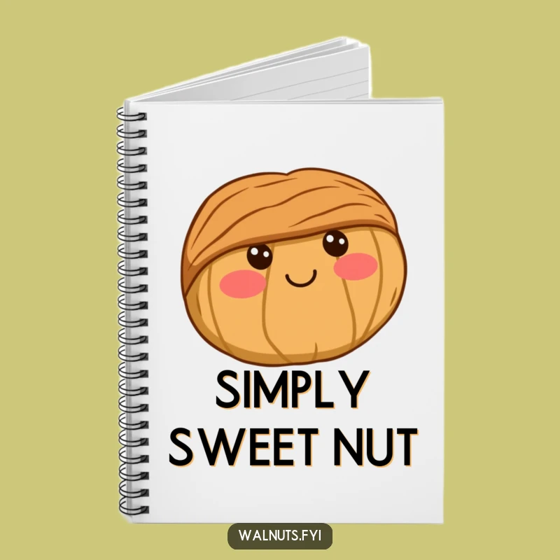 Kawaii Walnut Notebook - Jot Down Sweet Ideas with Cute Style!
