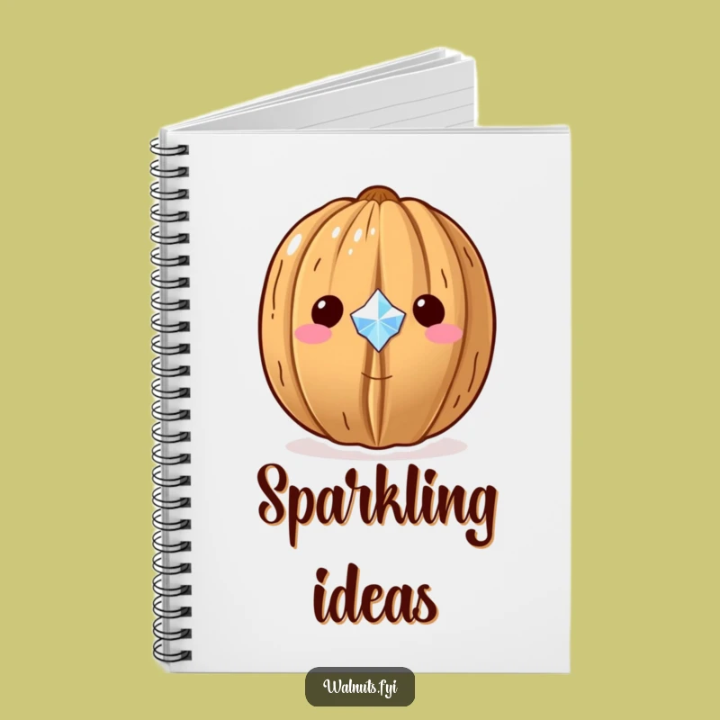 Funny Kawaii Gem Walnut Notebook - Sparkling Treasure Journal